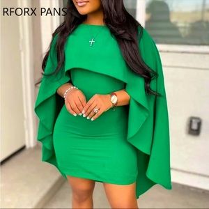 Cape Sleeve Bodycon Mini Dress